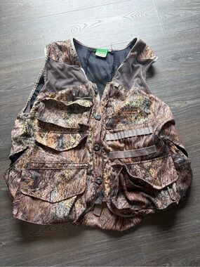 Vintage Primos Turkey Hunting Calls Camouflage Utility Vest Large Cargo Pockets